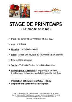 STAGE DE PRINTEMPS 2023