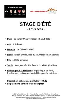 STAGE D'ÉTÉ 2023