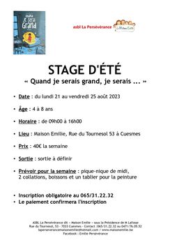 STAGE D'ÉTÉ 2023