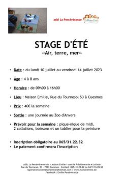 STAGE D'ÉTÉ 2023