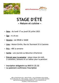 STAGE D'ÉTÉ 2023