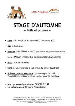 STAGE TOUSSAINT 2023